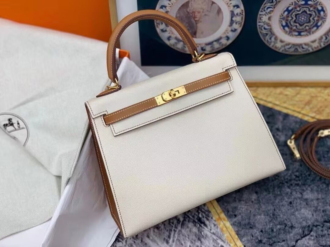 HERMÈS Kelly 25 Gold-tone Hardware (Customized, about 20days, no return no exchange)
