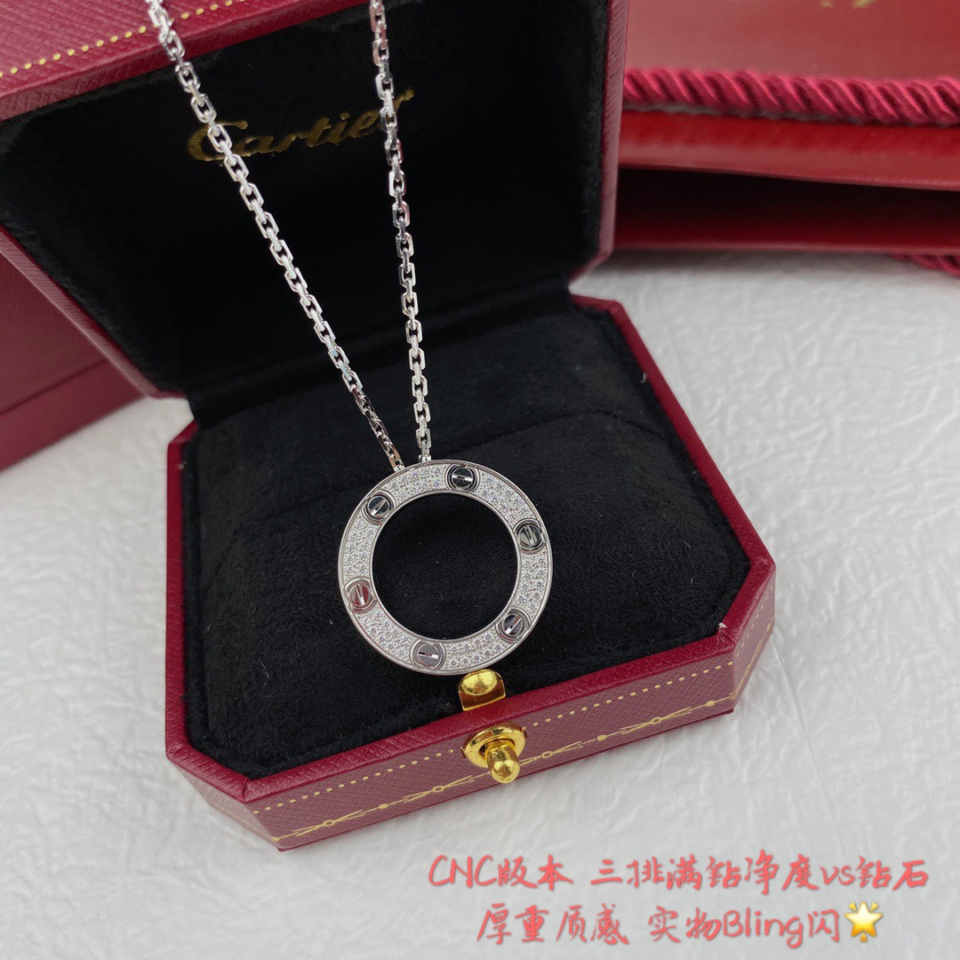 ca*t*er double-sided fully Di*m*nd-encrusted coin necklace