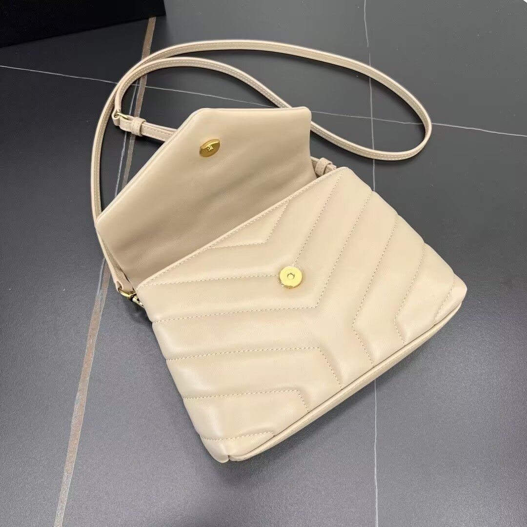 Y*L toy loulou in quilted leather  7.9 x 5.5 x 3 inches