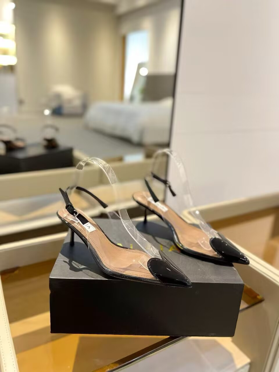 UA ALAÏA Le Coeur Plexi Heart-Toe Slingback Pump