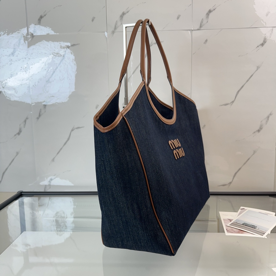 Miu Miu IVY denim bag 37x 36x18cm