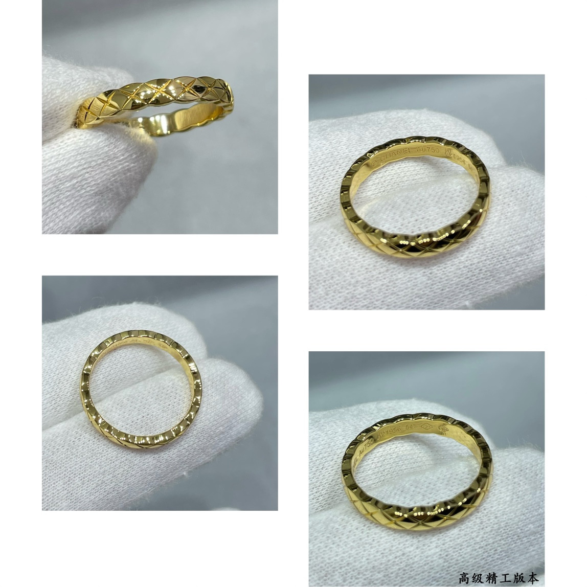ch*el narrow Di*m*nd pattern smooth ring