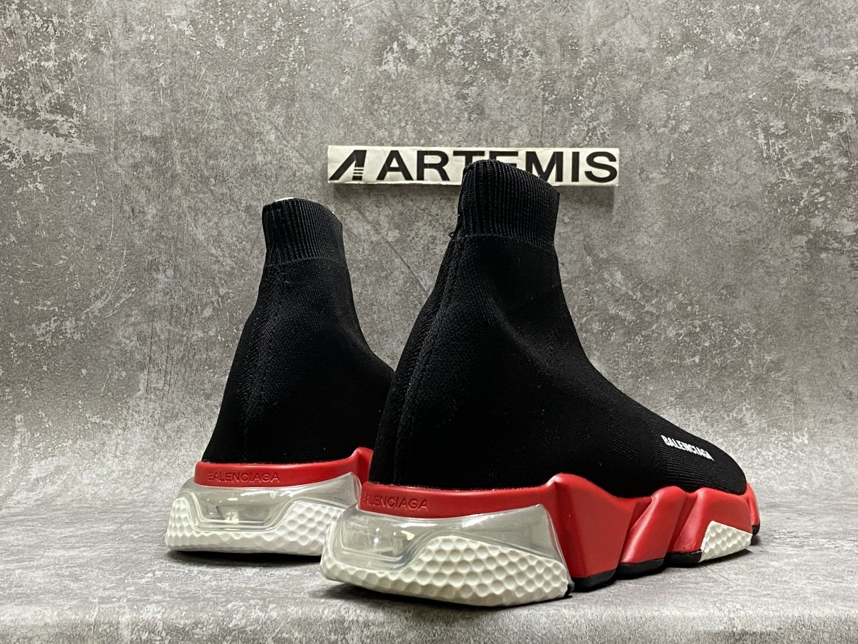 Balenciga Speed Clear Sole Black Red