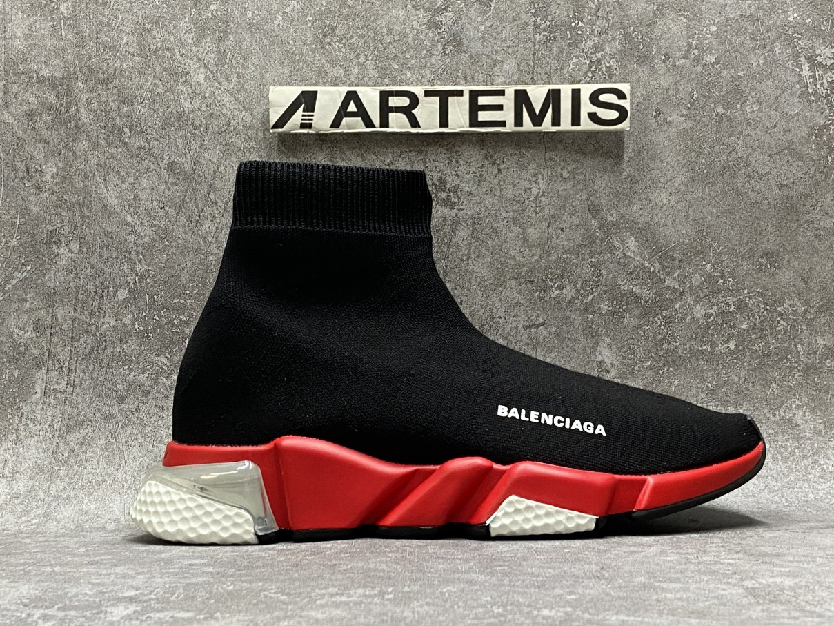 Balenciga Speed Clear Sole Black Red