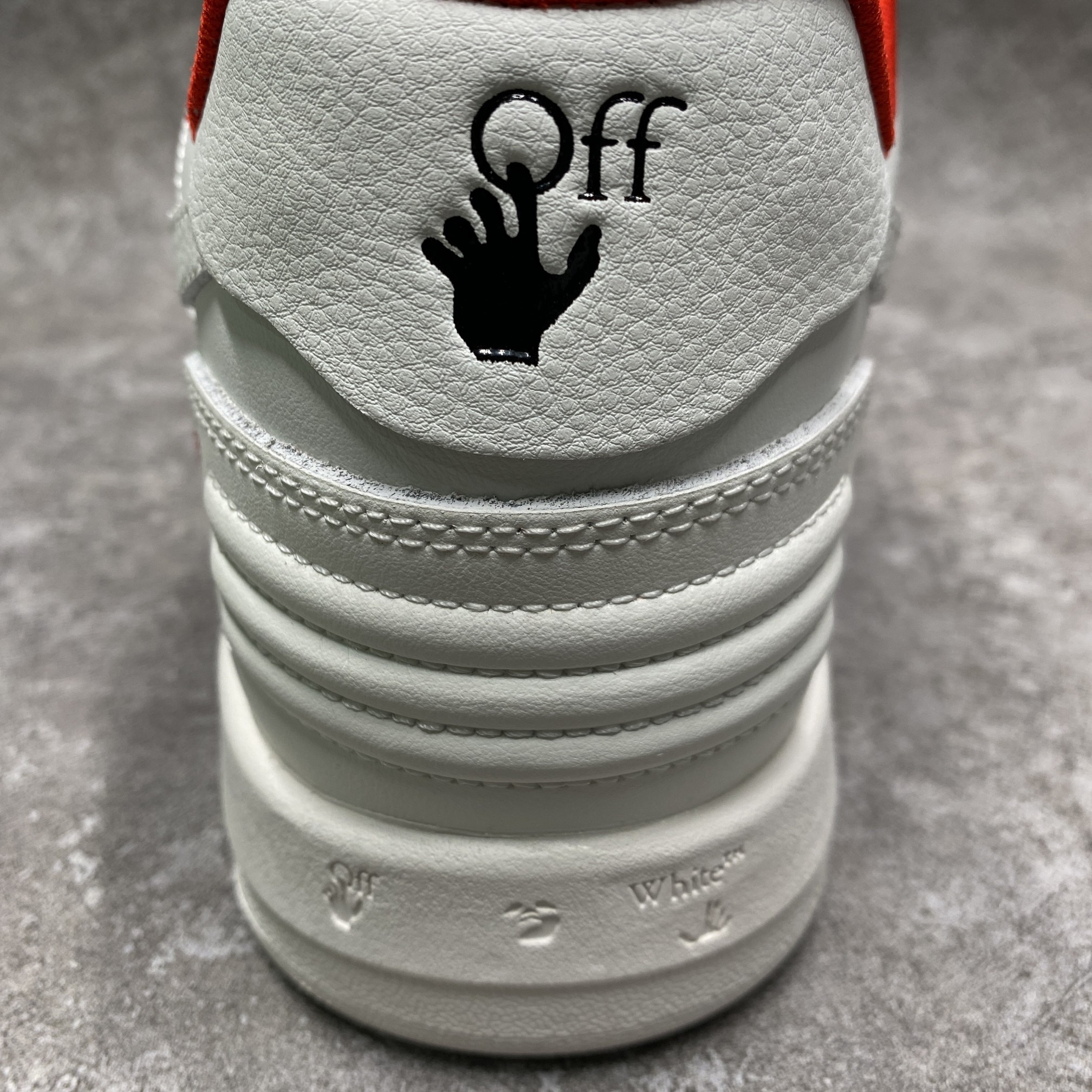 OFF-WHITE Out Of Office OOO Low Tops For Walking White White Red FW21