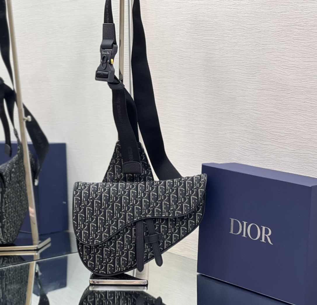 ch**an D*or saddle crossbody bag oblique canvas 26 x 19 x 4.5 cm