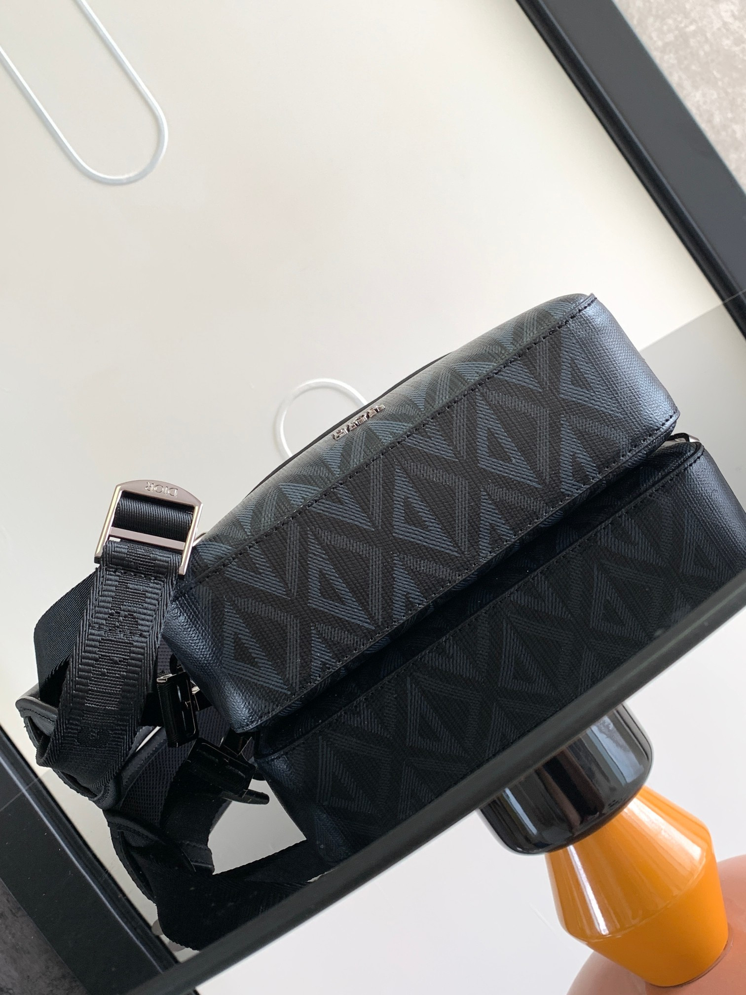 D*or safari bag with strap navy 8.5 x 6 x 2.5 inches