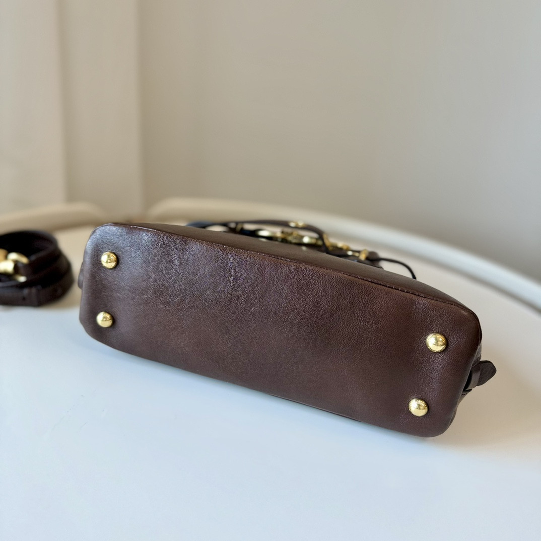 Miu Miu Aventure nappa leather top-handle bag 16.5x28x10cm