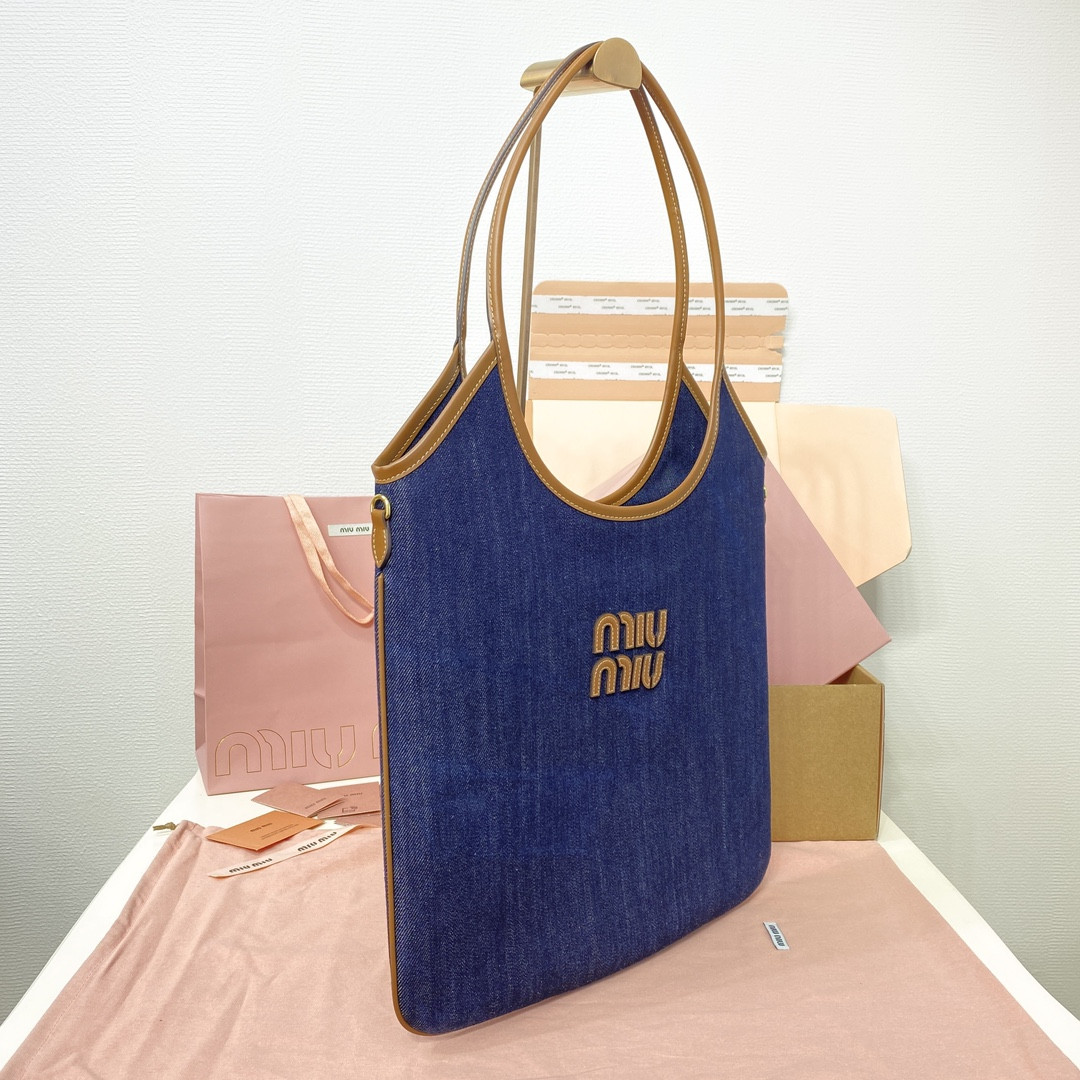 Miu Miu IVY denim bag 40x35cm