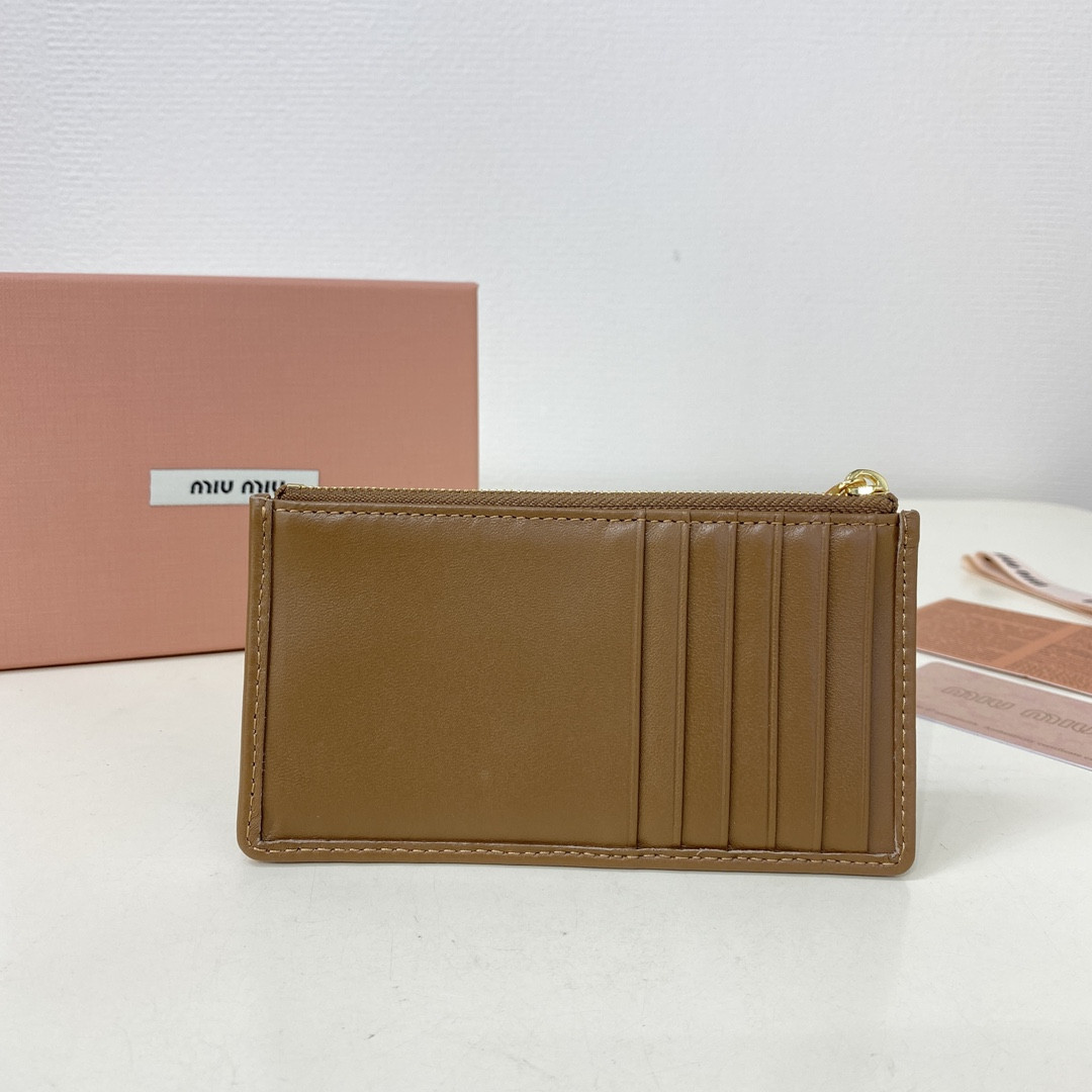 Miu Miu Matelassé nappa leather card holder 8X15cm