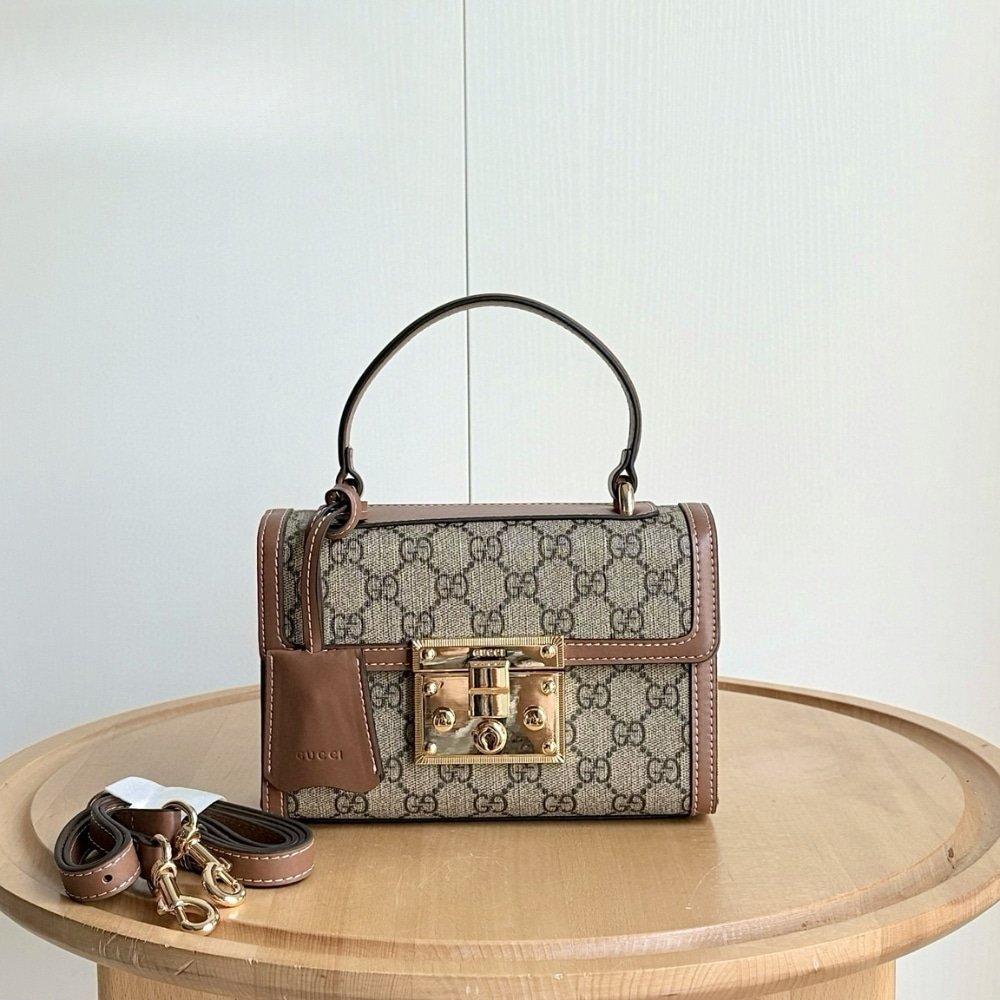 Gvc*1 Padlock Small Top Handle Bag Brown 20Cm 838999 Fad6L 9758