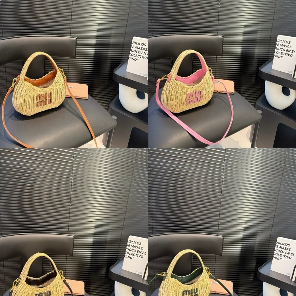 M1um1u Wander Wicker Hobo Bag Tan And Caramel 13Cm 5Bc125 2Bvu F0Kfz V Ooo