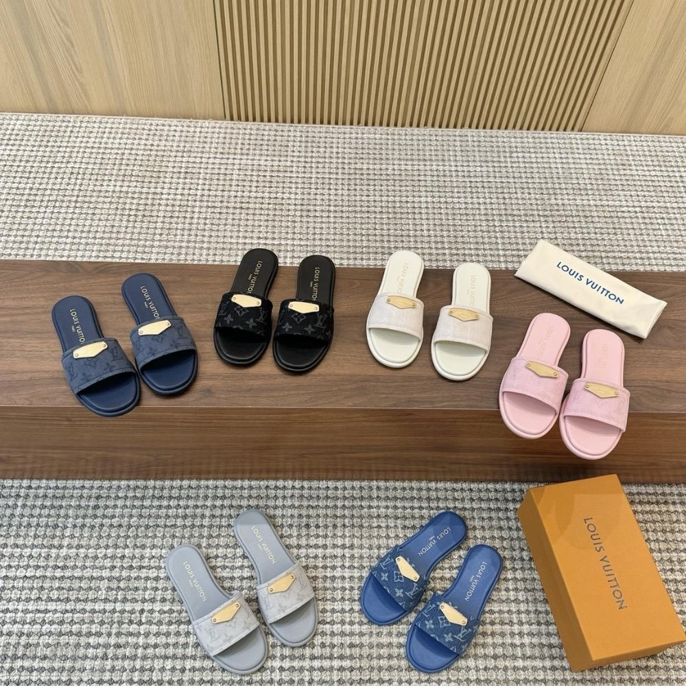 L0vis Vvtt0n Lily Flat Mule Blue 1Agx78