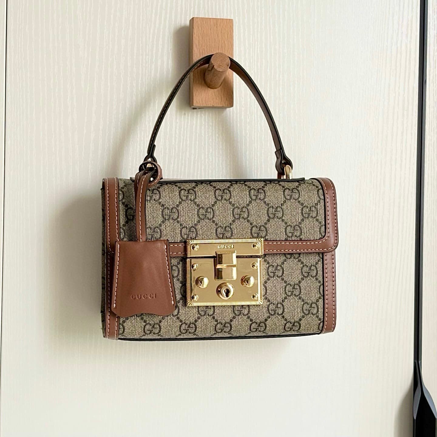 Gvc*1 Padlock Small Top Handle Bag Brown 20Cm 838999 Fad6L 9758