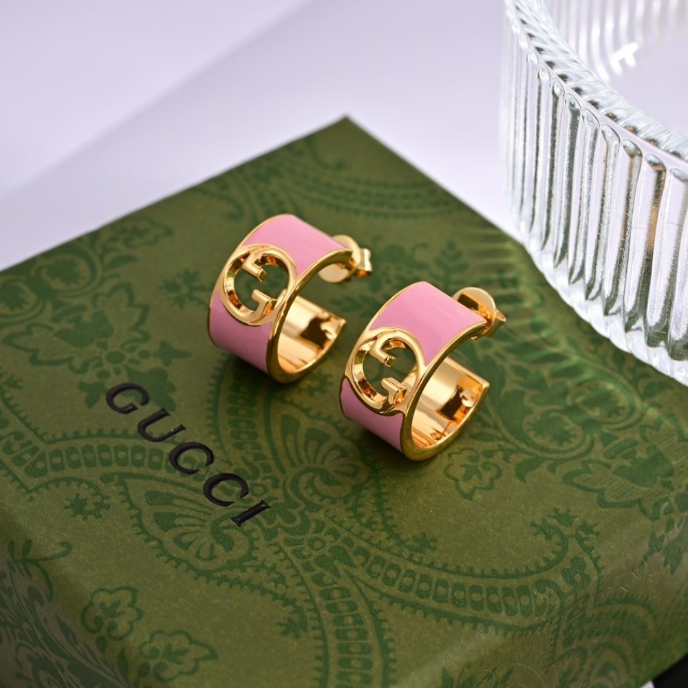 Gvc*1 Blondie Enamel Hoop Earrings Pink 796764 J1630 8075