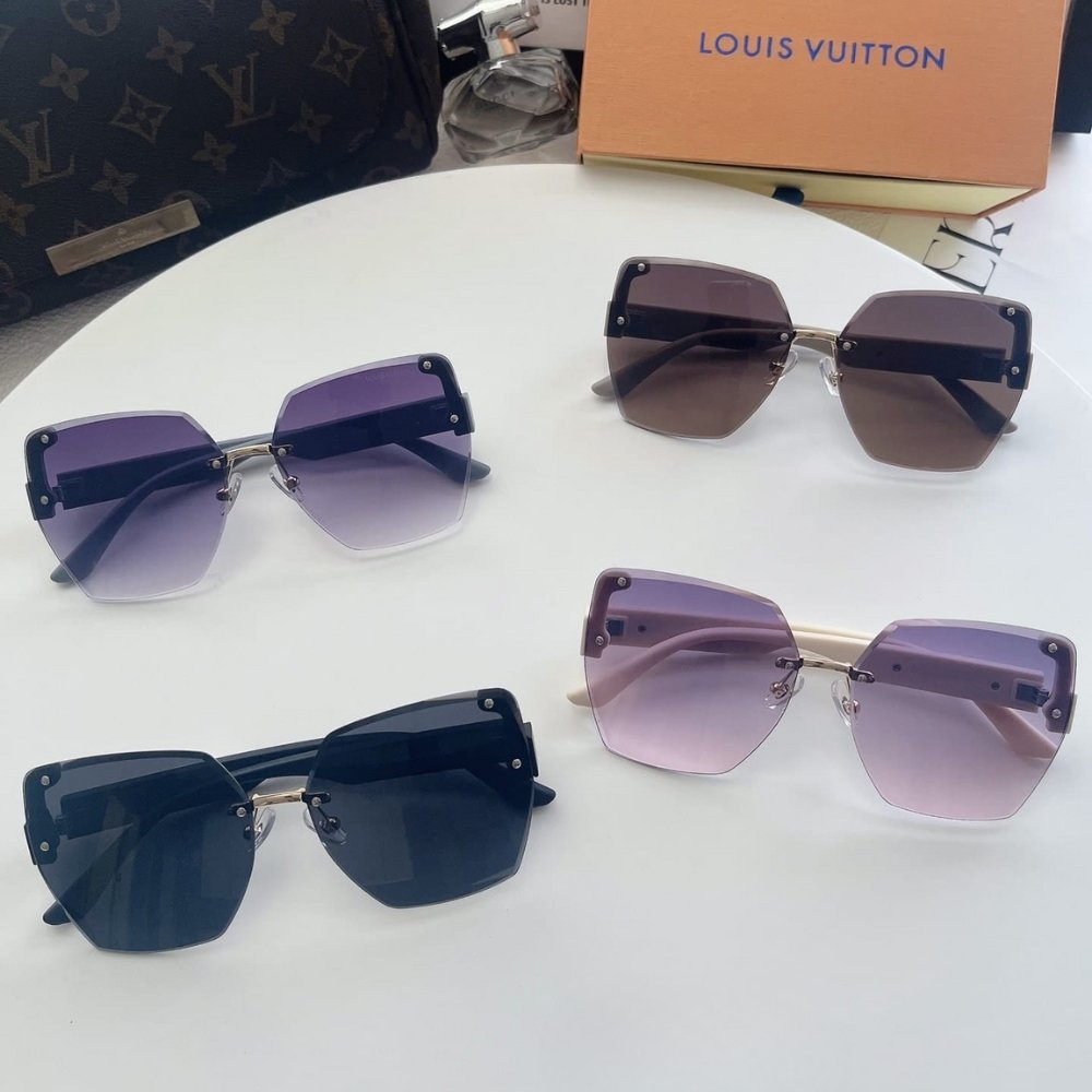 L0vis Vvtt0n Rimless Gradient Purple Black Sunglasses