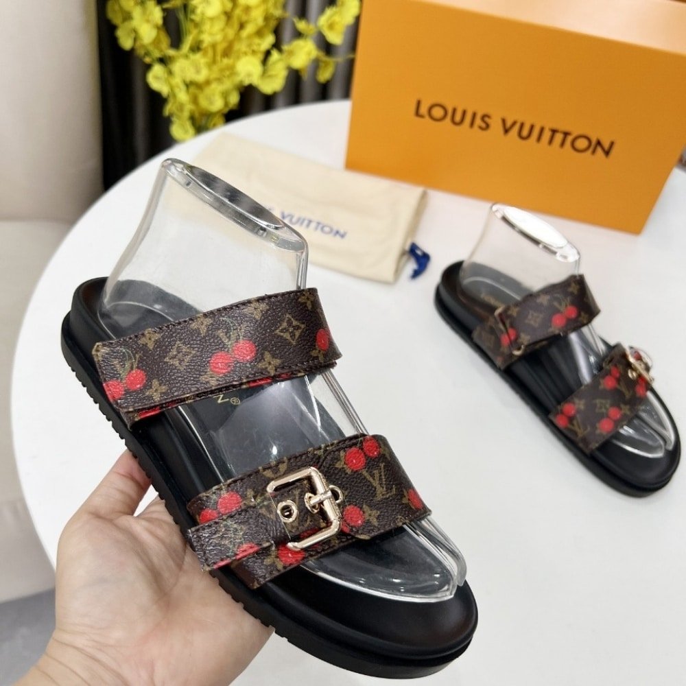 L0vis Vvtt0n X Takashi Murakami Bom Dia Flat Comfort Mule Brown 1Ahm03