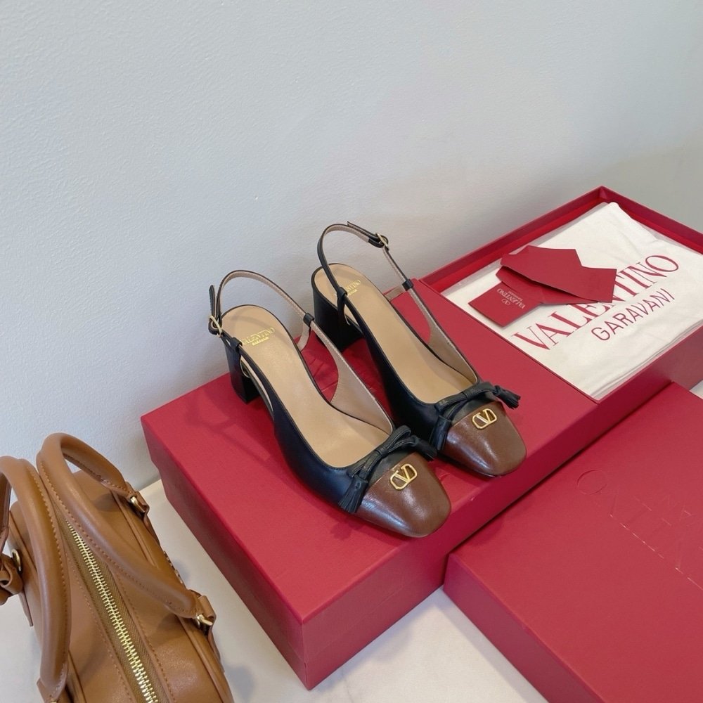 Va1e*ntin0 Garavani Valet Du Roi Slingback Pump Black And Coffe 7W2S0Mh9Ddt Bxv