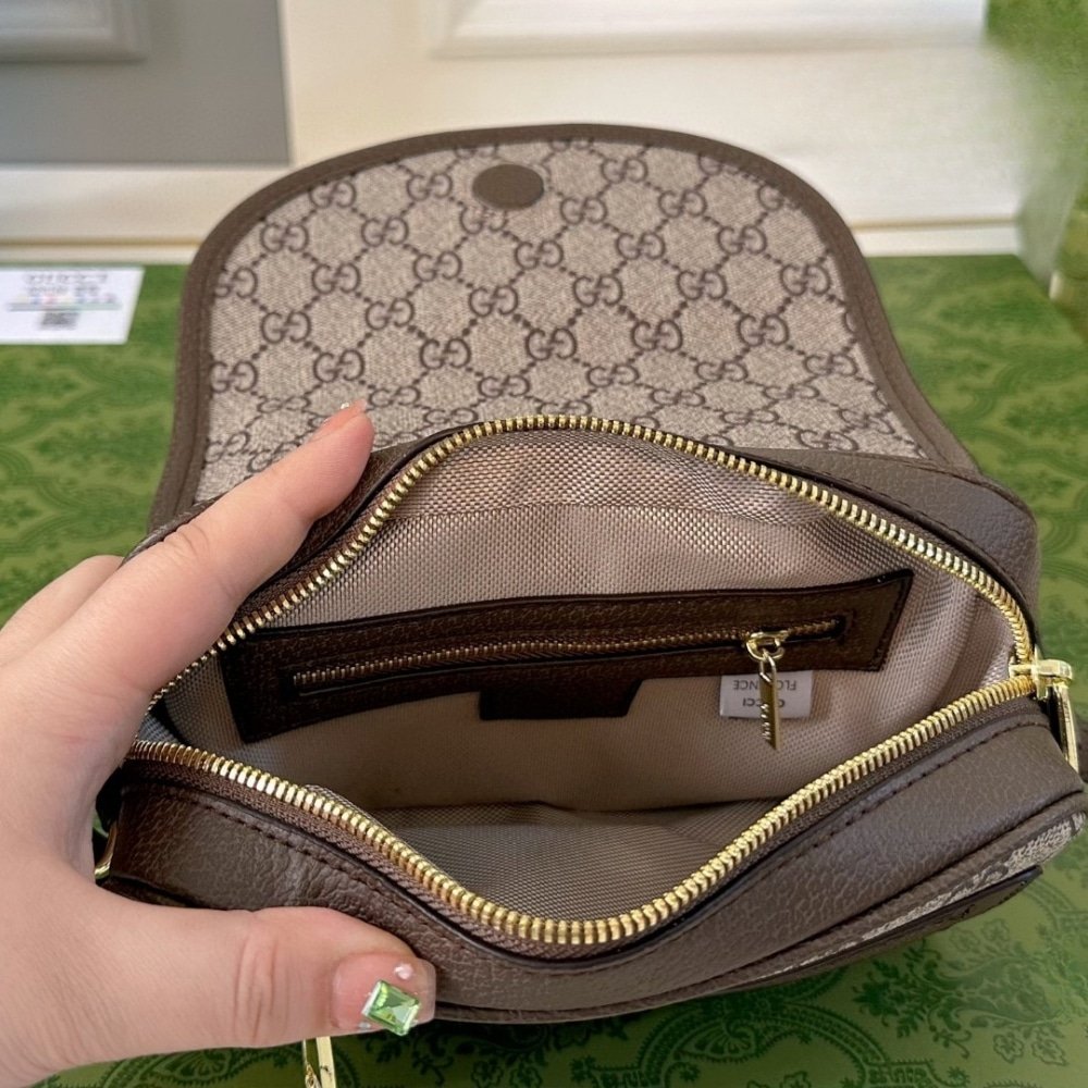 Gvc*1 Ophidia Mini Shoulder Bag Beige And Dark 19Cm 772239 Facuj 8745