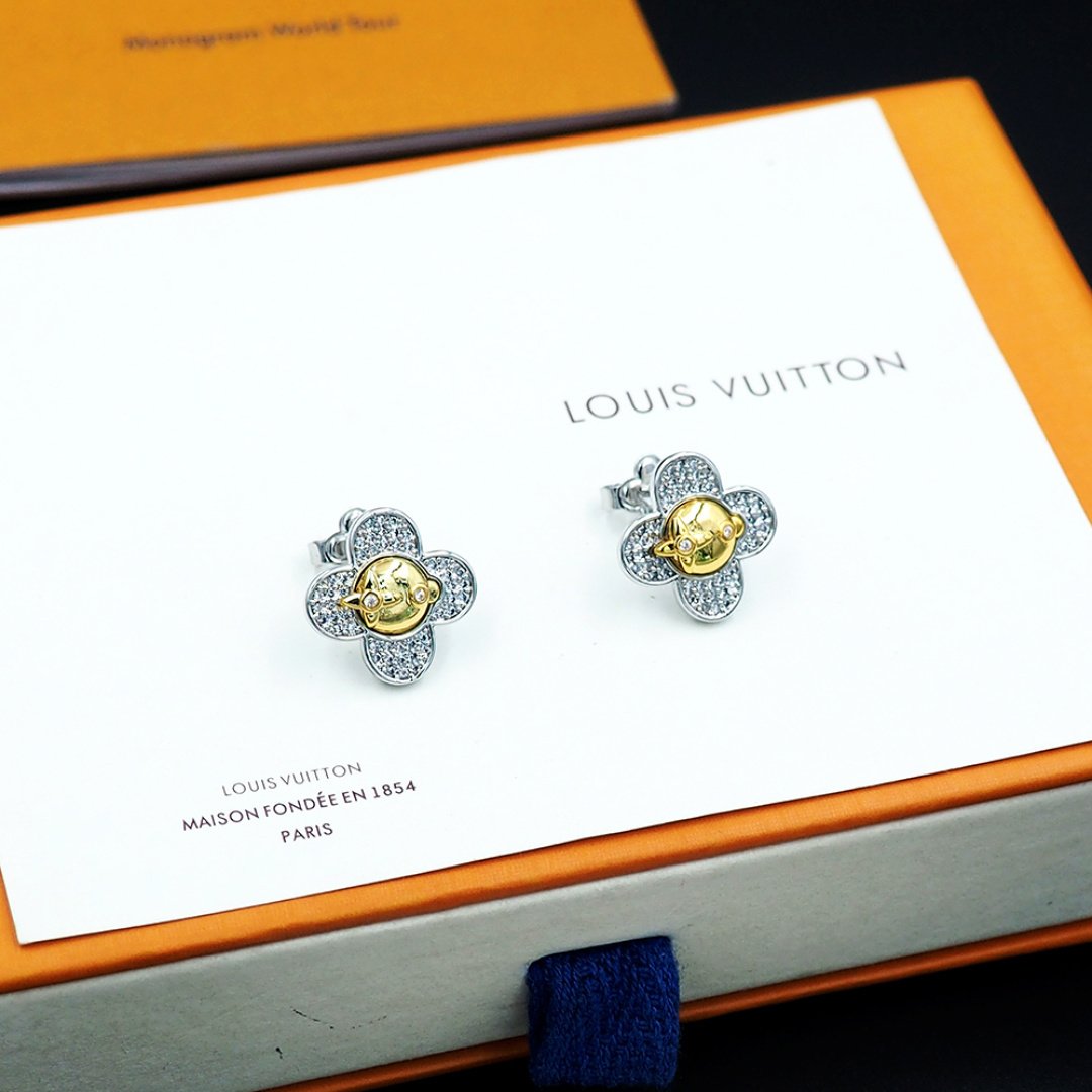 L0vis Vvtt0n Vivienne Earrings White And Yellow Gold Q16742