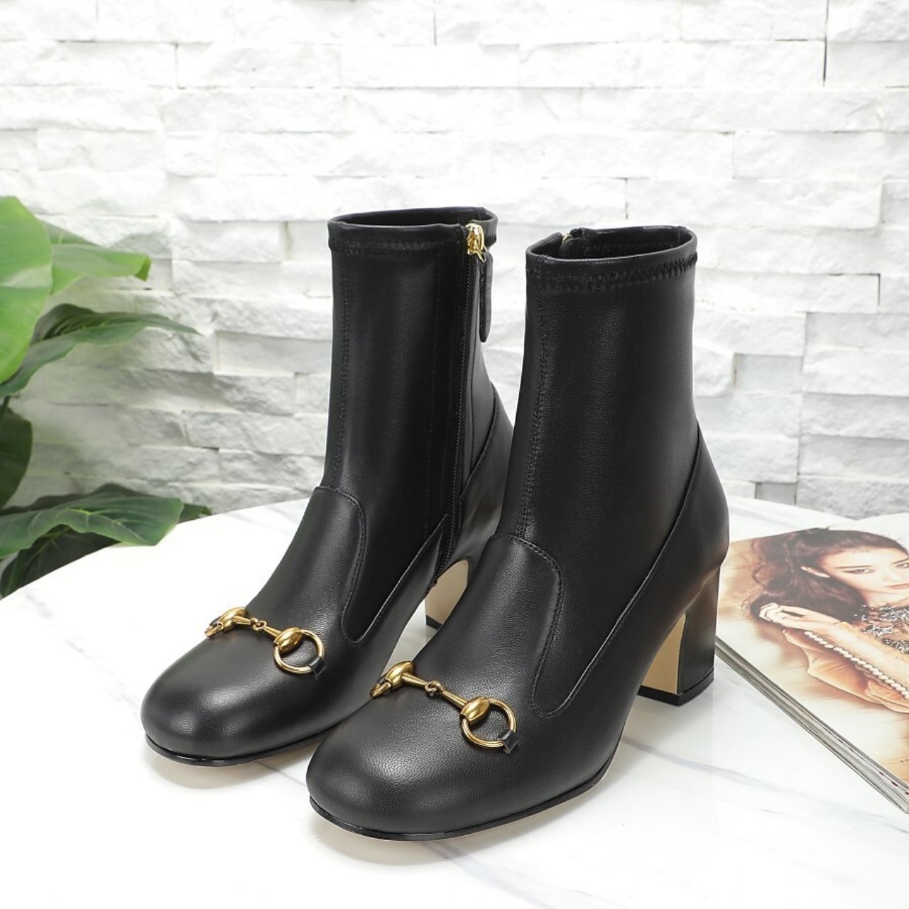 Gvc*1 Women Horsebit Ankle Bootie Black 794334 Aadp3 1000