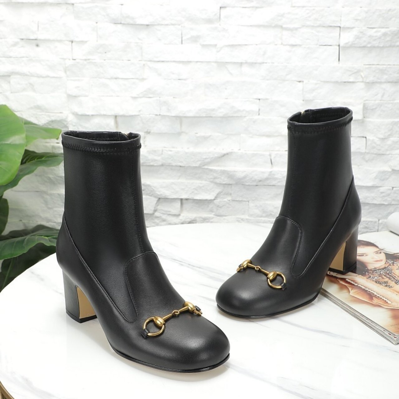 Gvc*1 Women Horsebit Ankle Bootie Black 794334 Aadp3 1000