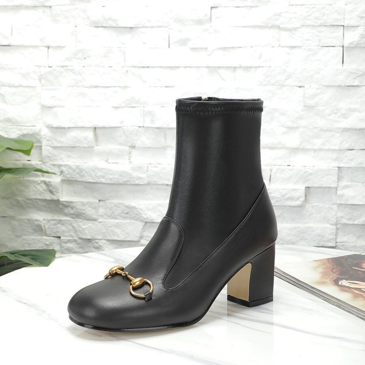 Gvc*1 Women Horsebit Ankle Bootie Black 794334 Aadp3 1000