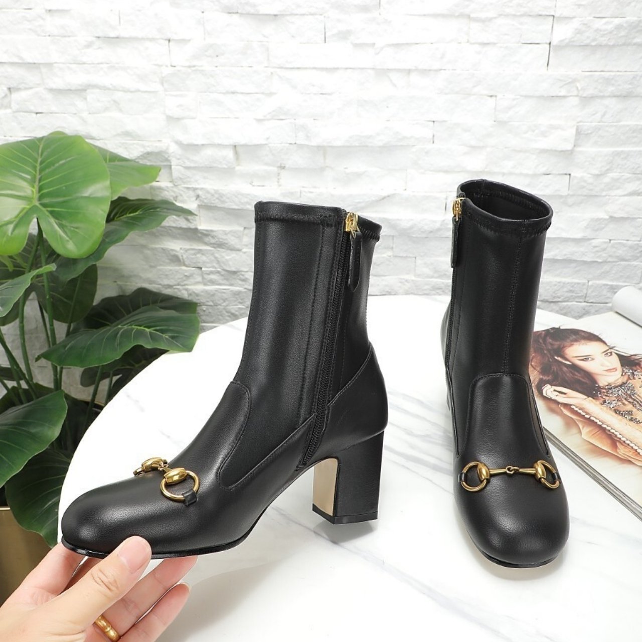 Gvc*1 Women Horsebit Ankle Bootie Black 794334 Aadp3 1000