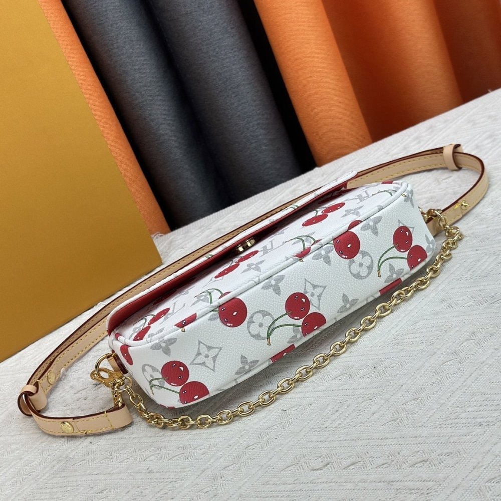 L0vis Vvtt0n X Murakami Wallet On Chain Ivy Monogram Cherry White 23Cm M14239