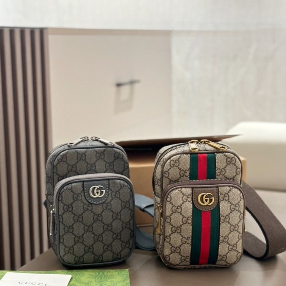 Gvc*1 Gg Ophidia Small Shoulder Bag Grey 18Cm
