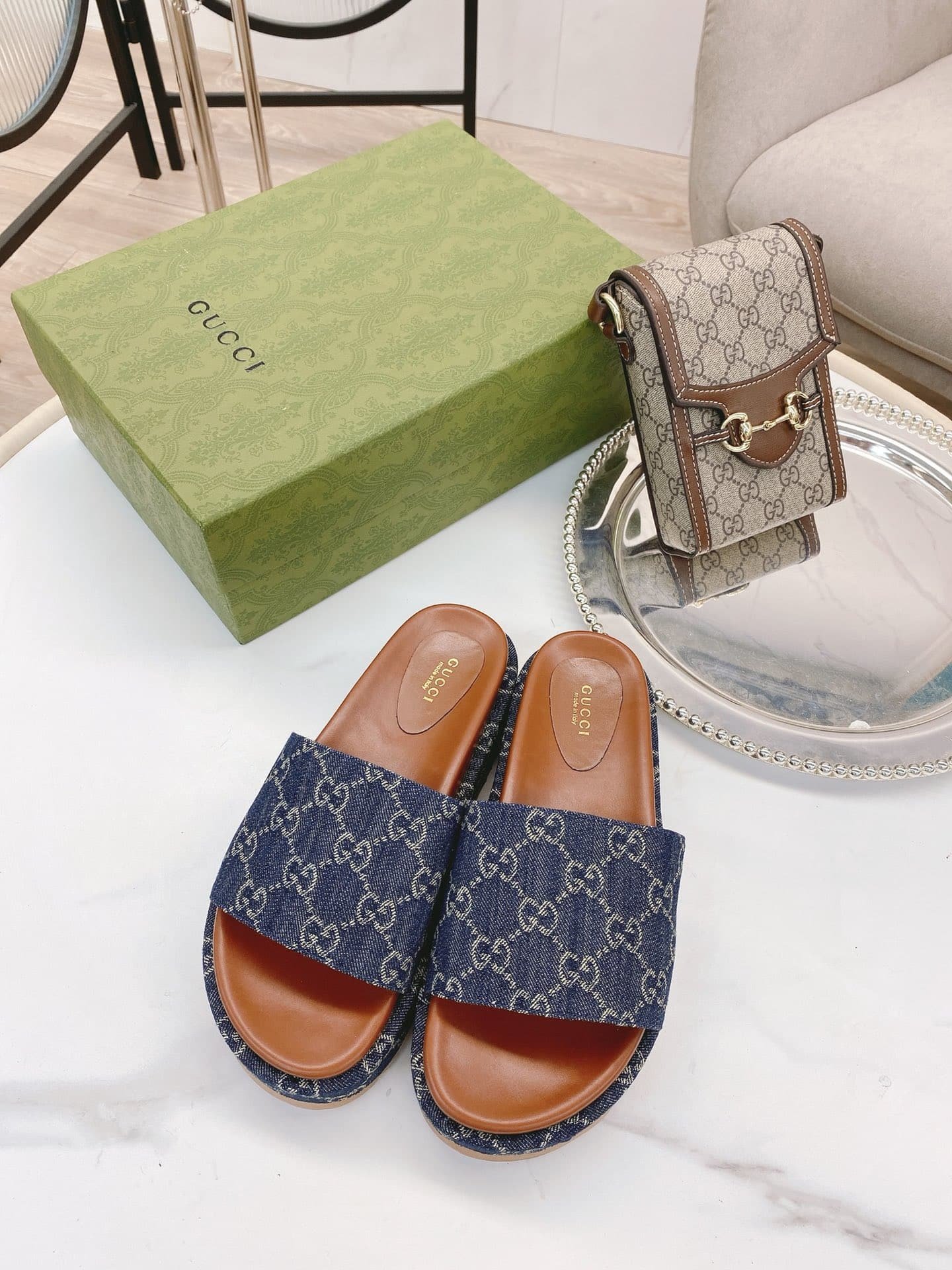 Gvc*1 Women’S Platform Slide Sandal Blue 623212 2Kq00 4402