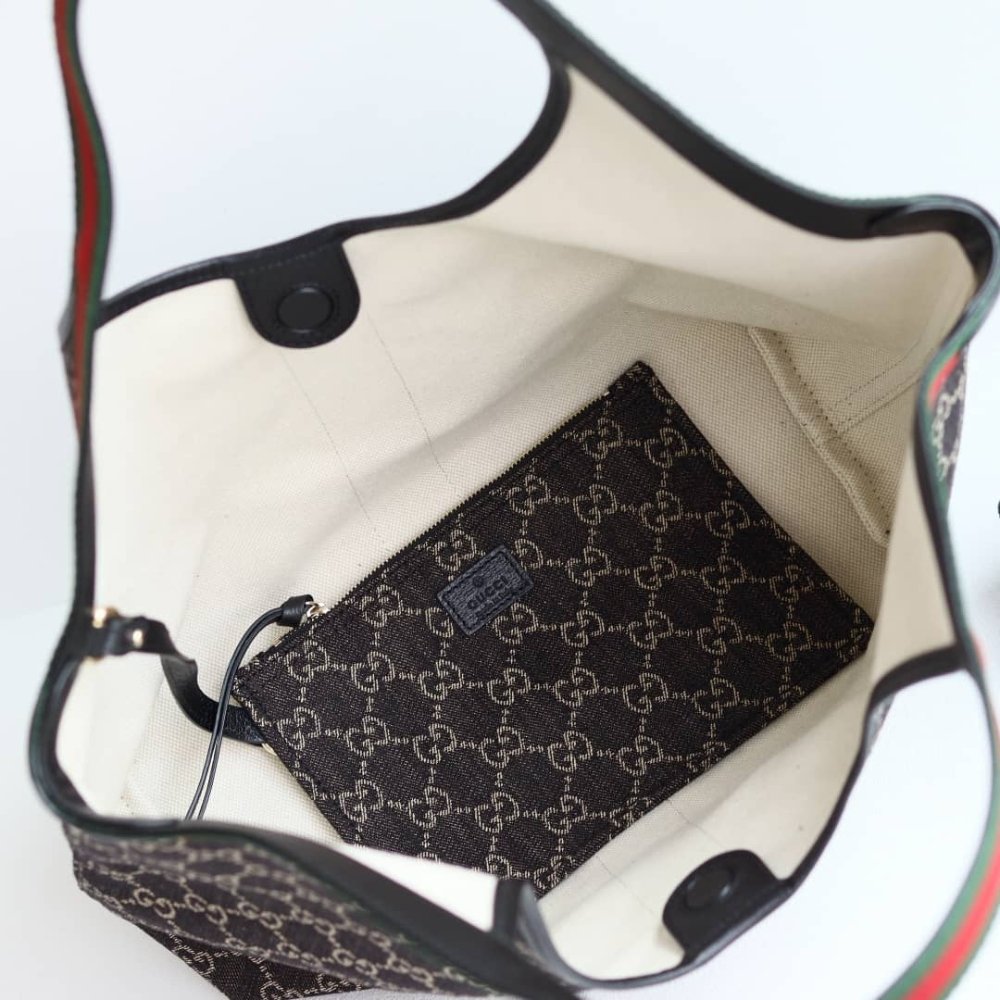 [S*per Vip 1:1] Gvc*1 Giglio Small Tote Bag Gg Denim Black And White 25Cm 860845 Fafyu 1155