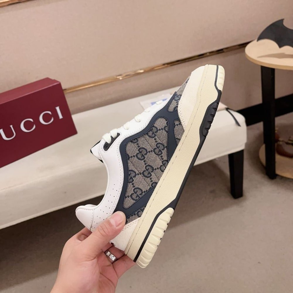 Gvc*1 Women’s Re Web Sneaker Original Gg Canvas Beige And Blue 787476 Aadhw 9552