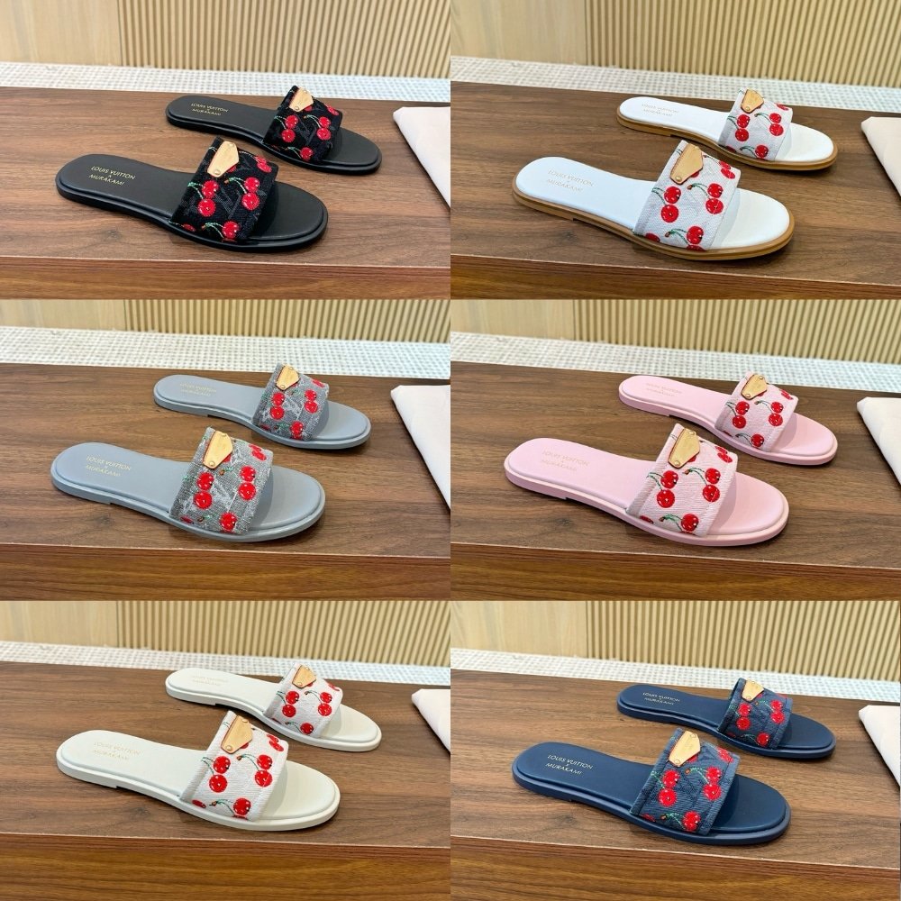 L0vis Vvtt0n X Takashi Murakami Lily Flat Mule White 1Ahm43