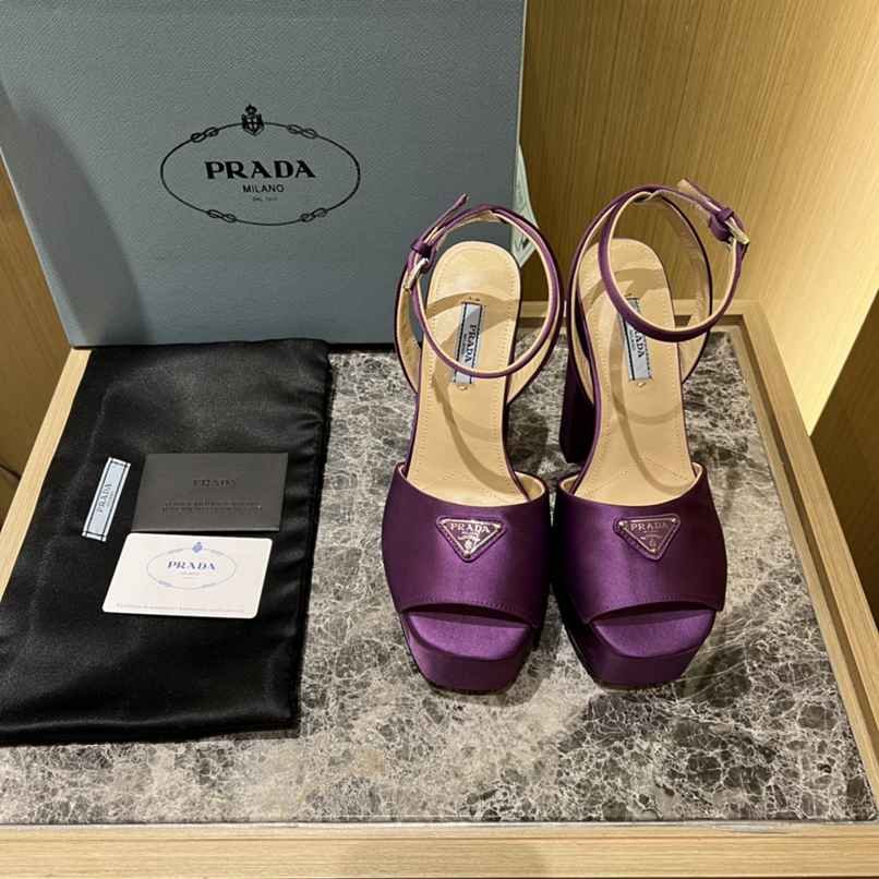 Pra*a High Heeled Satin Sandals Violet 1Xp48B 049 F0030 F 135