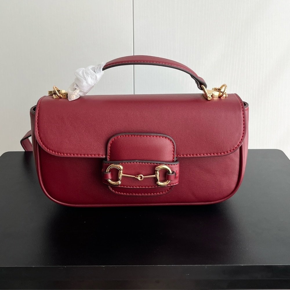 Gvc*1 Horsebit 1955 Small Top Handle Bag Rosso Ancora Red 22Cm 815206 Aaec2 6207