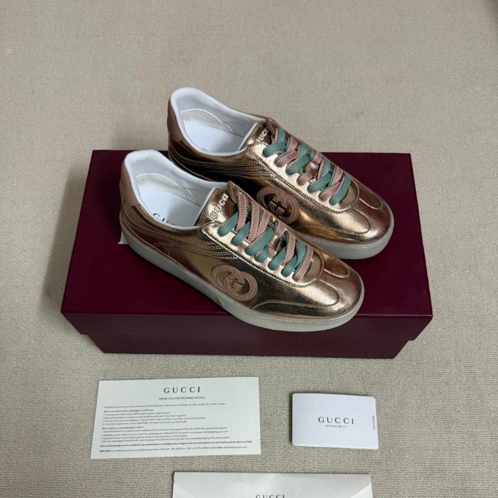 Gvc*1 Women G75 Sneaker Bronze Textured Leather 857910 AAFL8 7643