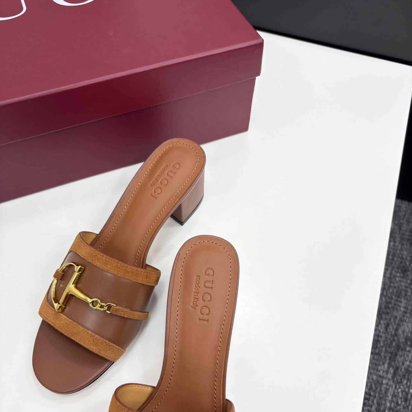 Gvc*1 Women’s Slide Sandal With Horsebit Light Brown 834421 Aaexm 2718