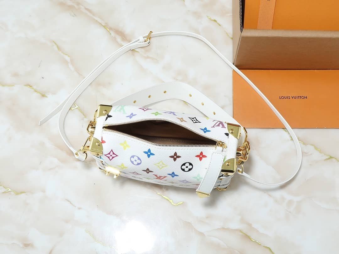 L0vis Vvtt0n X Takashi Murakami Side Trunk MM Bag Multicolore Blanc 23Cm M14046