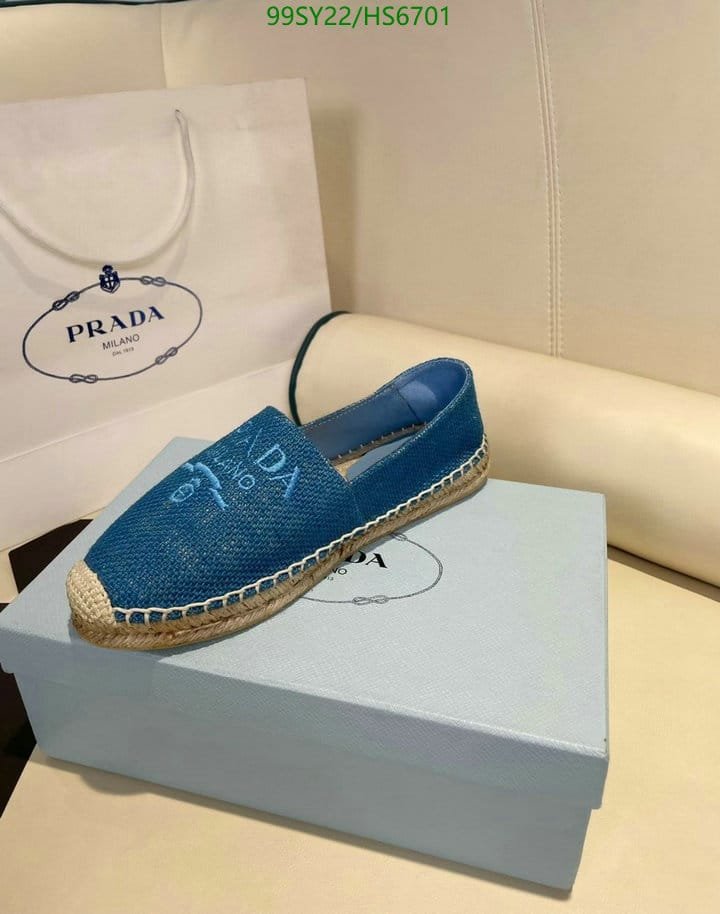 Pra*a Linen Espadrilles Blue 1S841M376F0013F020