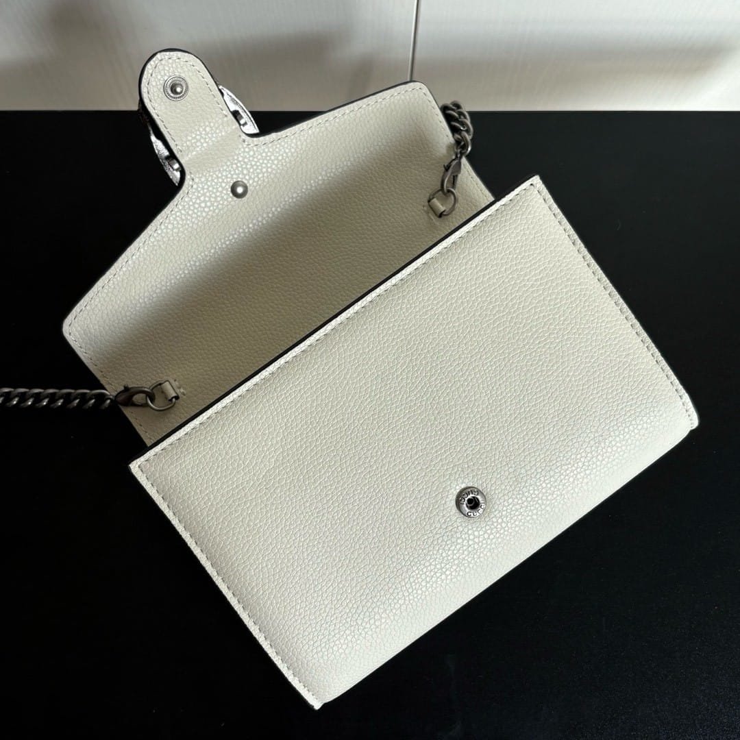 Gvc*1 Dionysus Wallet On Chain White Leather 20Cm 401231 CAOGM 9174