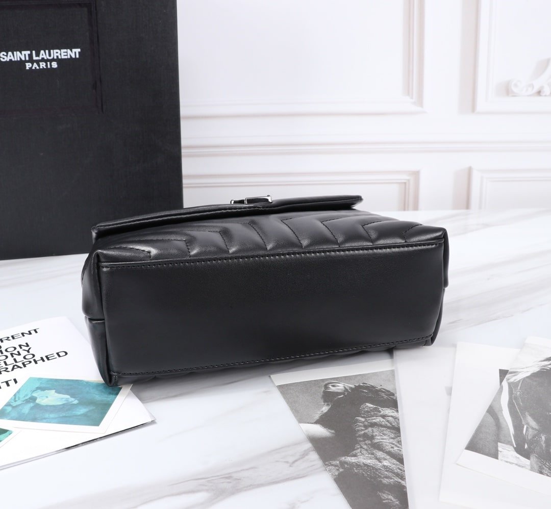 Sa1nt Lau*nt Loulou Small Chain Bag In Matelassé Y Black Noir 23Cm 494699Dv7281000