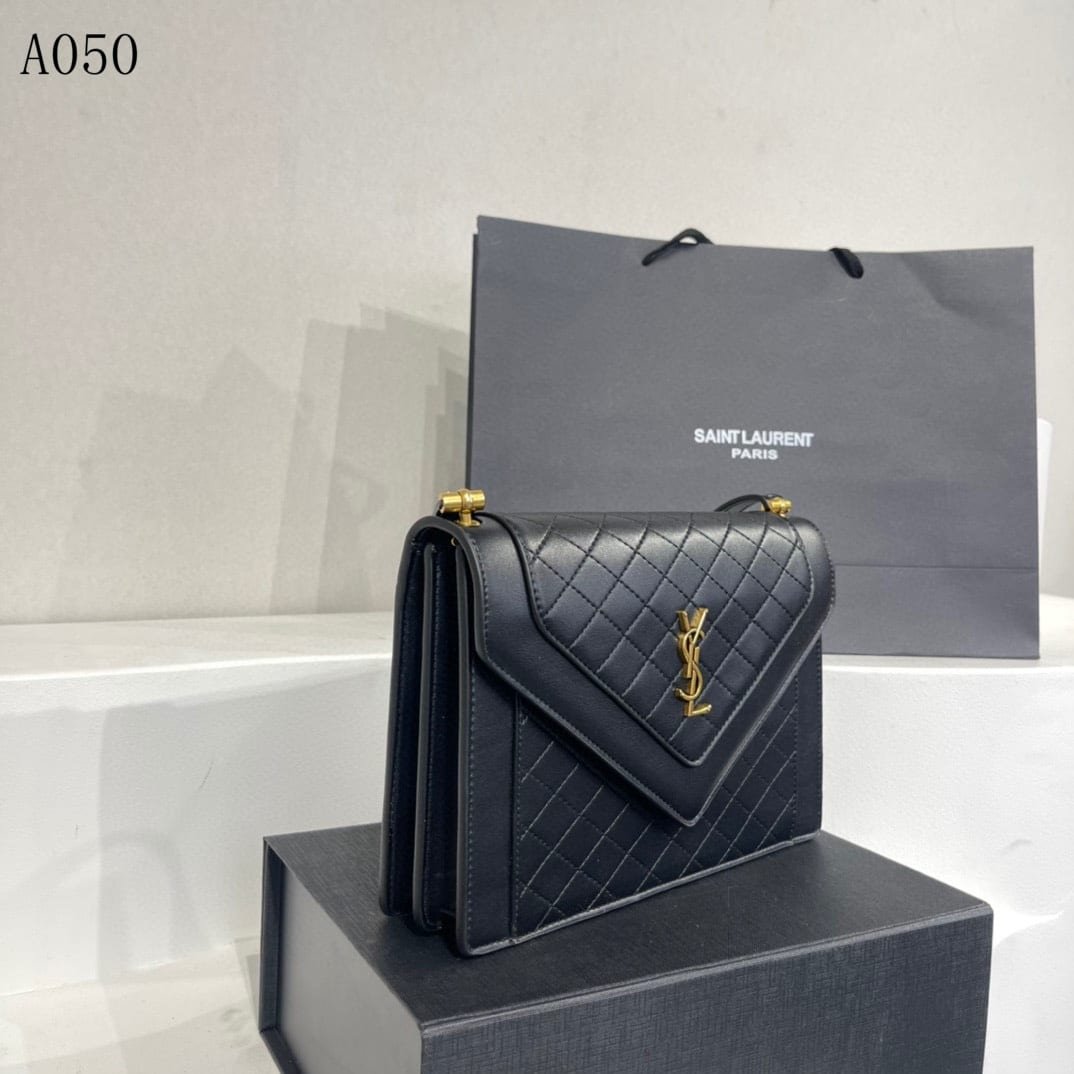 Sa1nt Lau*nt Gaby Satchel In Quilted Black Gold 26Cm 6688631El071000