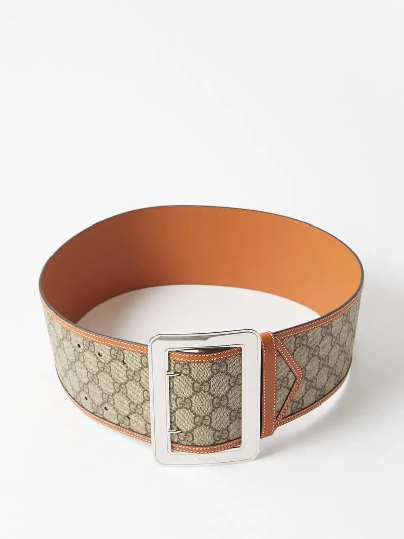 Gvc*1 Lunar New Year Gg Wide Belt Beige And Ebony 718505 Fabfb 9871