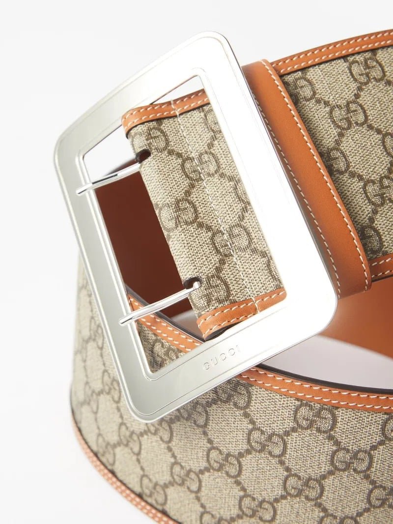 Gvc*1 Lunar New Year Gg Wide Belt Beige And Ebony 718505 Fabfb 9871