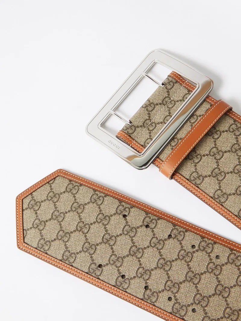 Gvc*1 Lunar New Year Gg Wide Belt Beige And Ebony 718505 Fabfb 9871