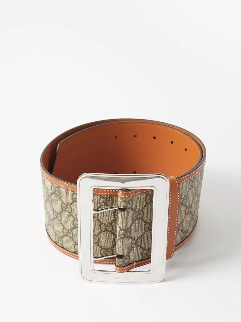 Gvc*1 Lunar New Year Gg Wide Belt Beige And Ebony 718505 Fabfb 9871